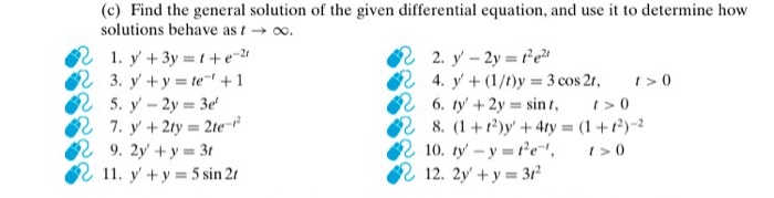 Solved (c) Find the general solution of the given | Chegg.com