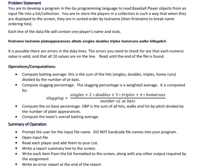 Solved Problem Statement You are to develop a program in the | Chegg.com
