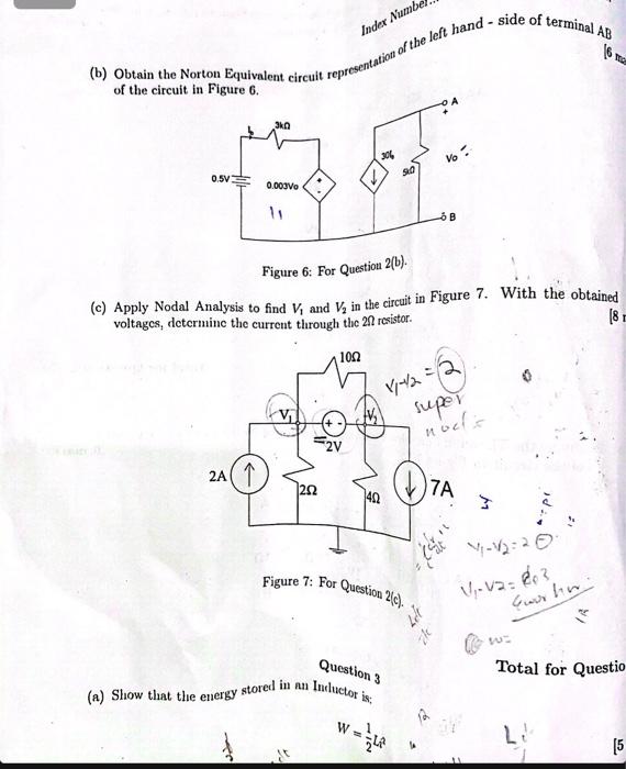 Solved Figure 6: For Questiou 2(b). (c) Apply Nodal Analysis | Chegg.com