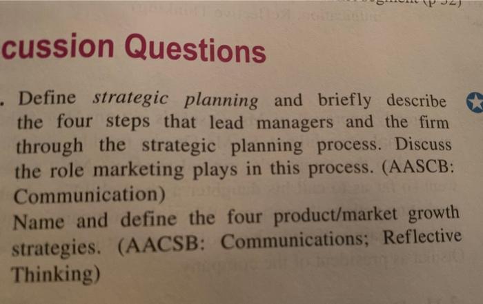 What are the four steps that lead managers and the firm through the strategic planning process?