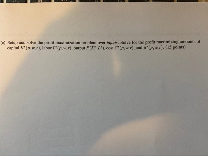 Solved you will be solving the profit maximization for this | Chegg.com