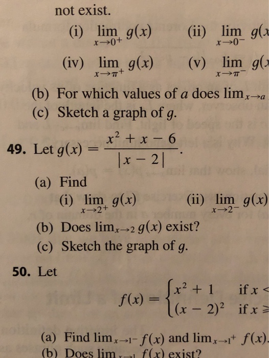 Solved R 0 0 Not Exist I Lim G X Ii Lim G X Iv Chegg Com