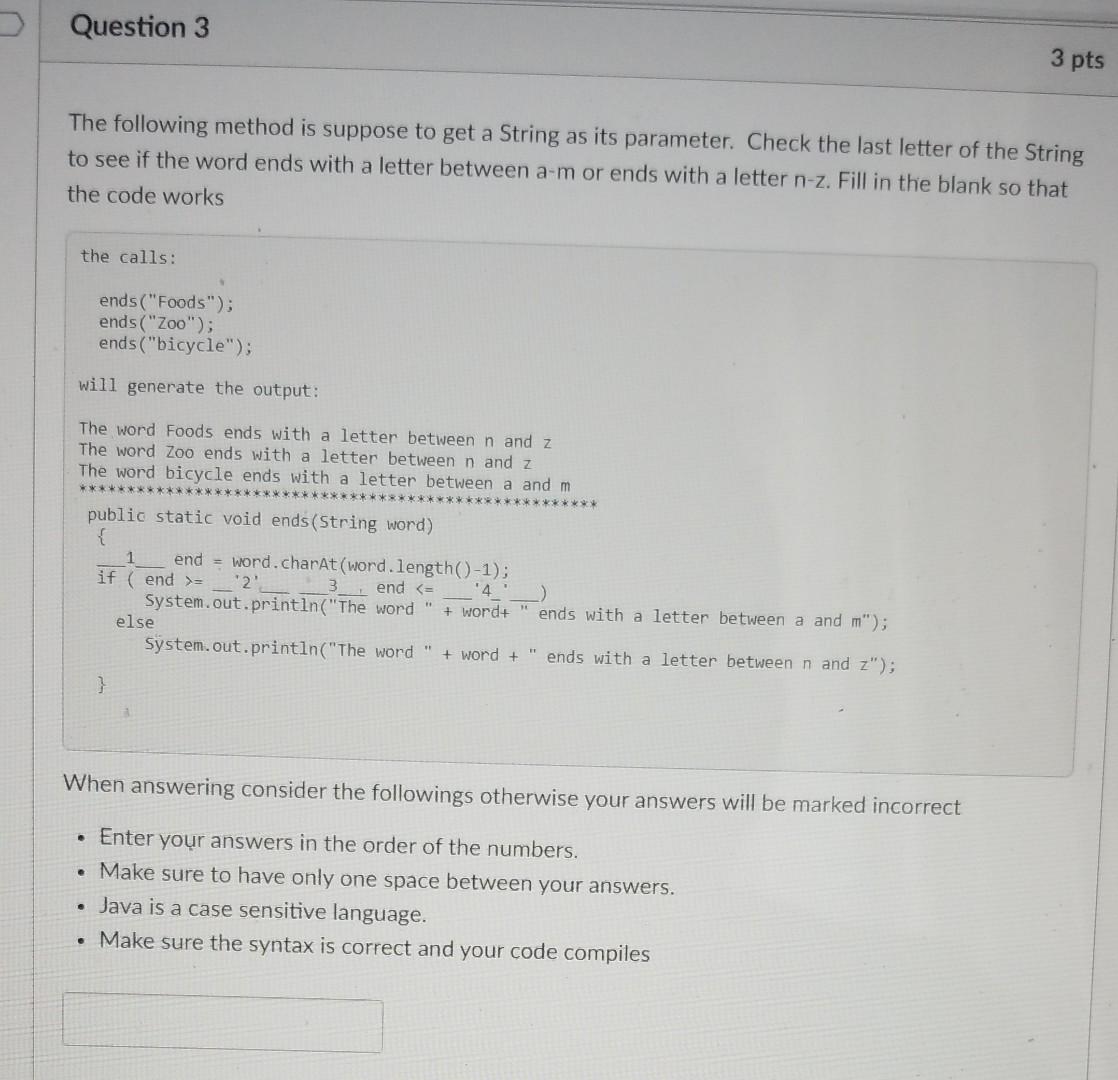 Solved Question 2 3 pts The following program is supposed to