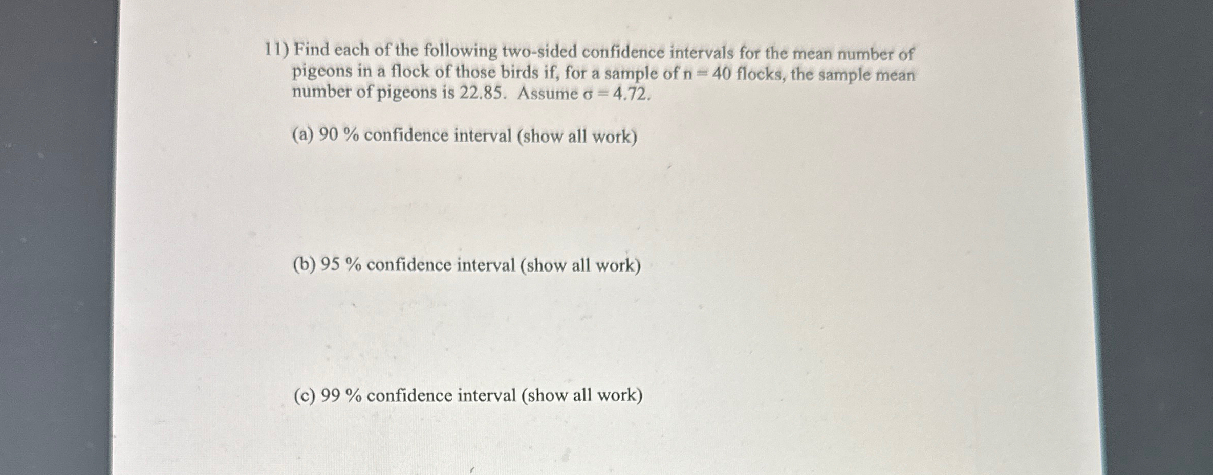 Solved Find each of the following two-sided confidence | Chegg.com