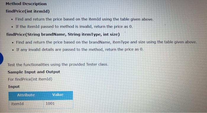 Solved The Bill class is used to find the price of items for | Chegg.com