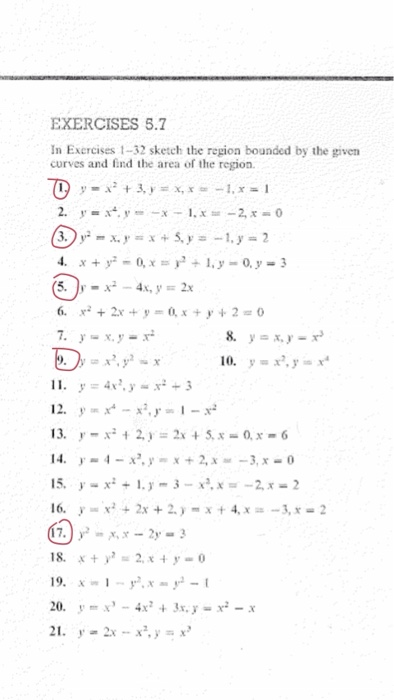 Solved EXERCISES 5.7 In Exercises 1--32 sketch the region | Chegg.com