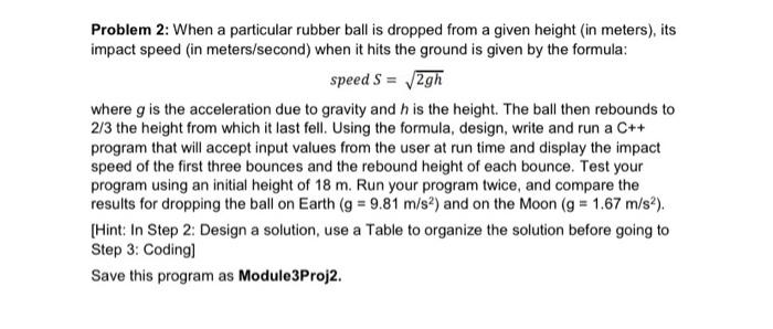 Solved Problem 2: When a particular rubber ball is dropped | Chegg.com