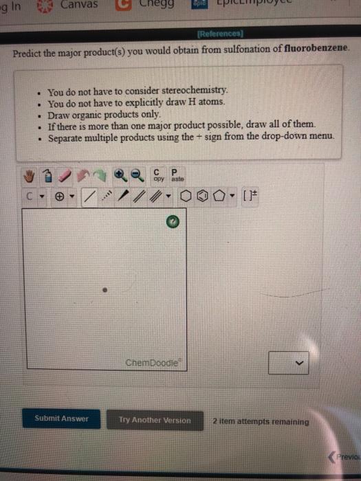 Draw the major product(s) of nitration of