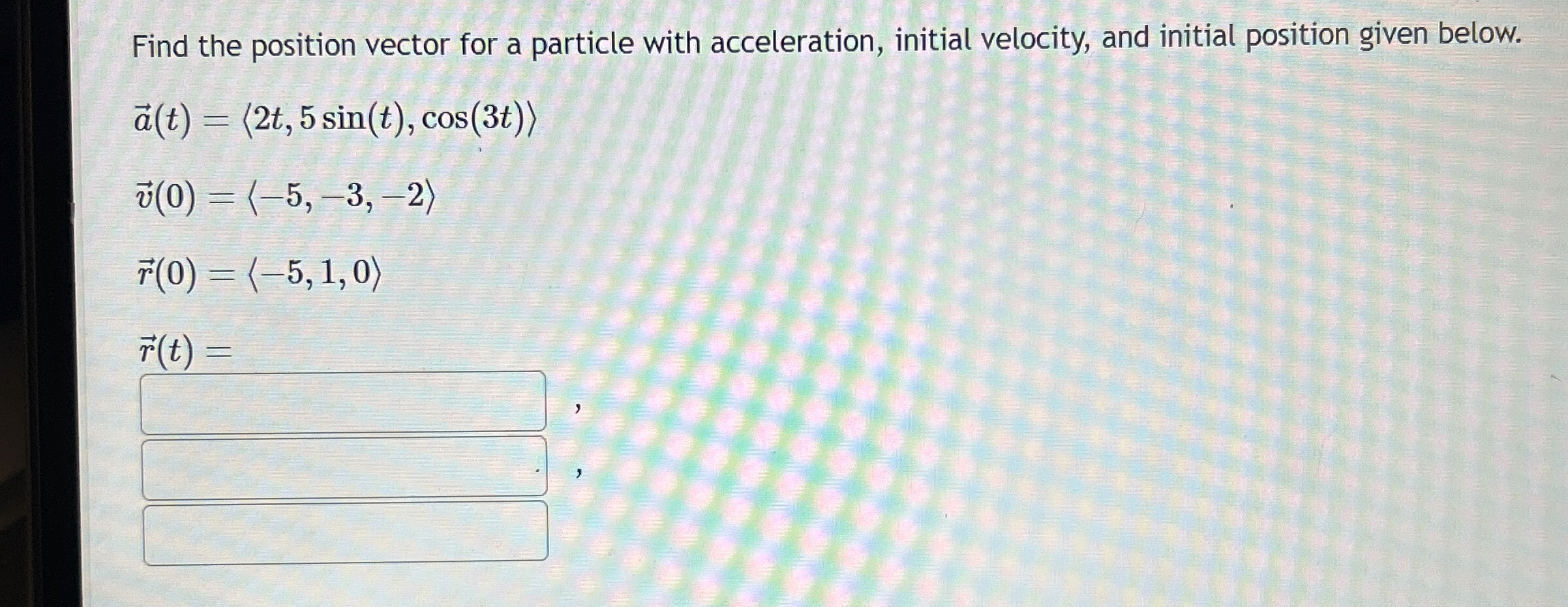 Find the position vector for a particle with | Chegg.com