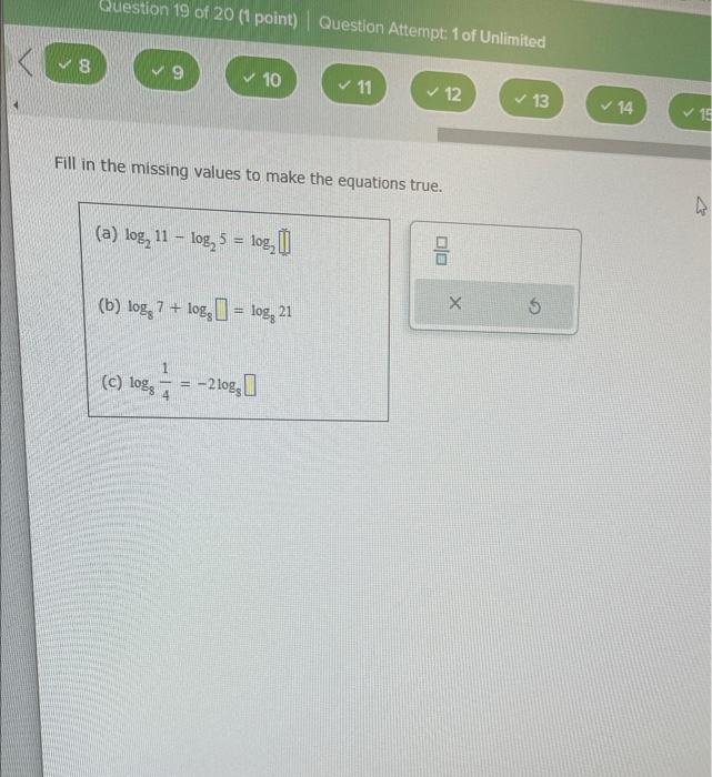 Solved Fill in the missing values to make the equations | Chegg.com