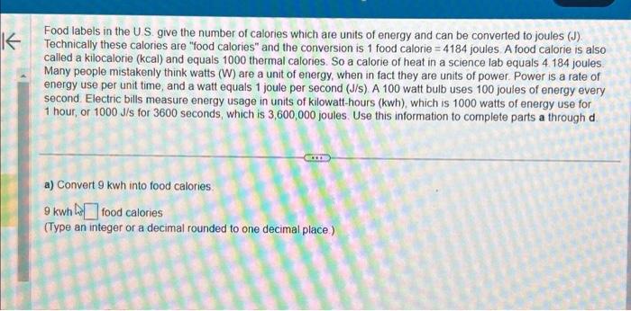 Calorie joule clearance conversion