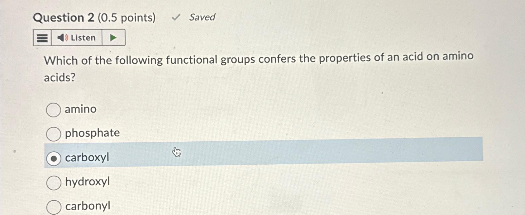 Solved Question 2 ( 0.5 ﻿points) ﻿SavedWhich Of The | Chegg.com