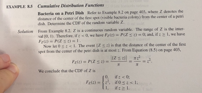 Cdf Question Examples Solved 8.27 Refer to Example 8.5 on page 409. Use the CDF | Chegg.com