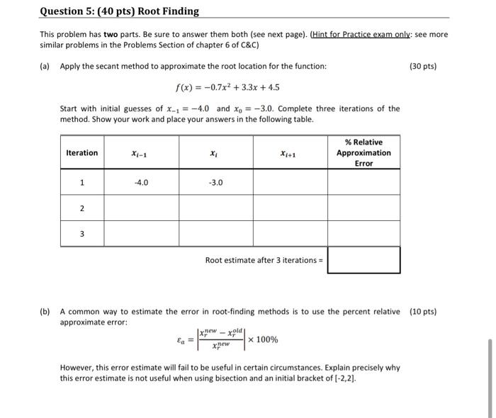 This problem has two parts. Be sure to answer them | Chegg.com