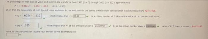 Solved ρ(t)=0.0125r3−1.32t+42.2(0≤t≤50) P(t)= What is that | Chegg.com