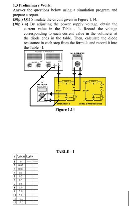 Solved 1.3 Preliminary Work: Answer the questions below | Chegg.com
