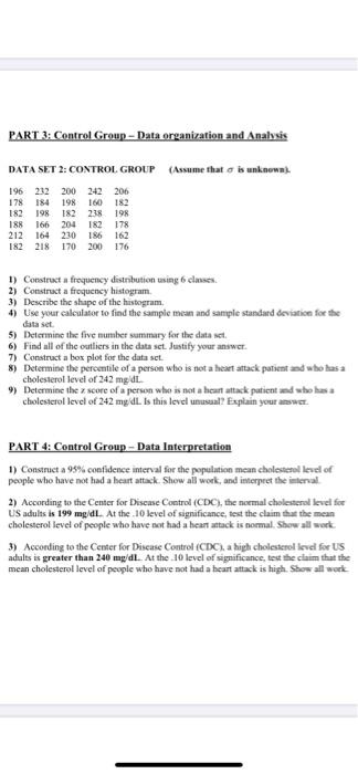 PART 4: Control Group - Data Interpretation 1) | Chegg.com