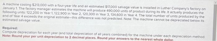 Solved Compute Depreciation For Each Year (and Total | Chegg.com