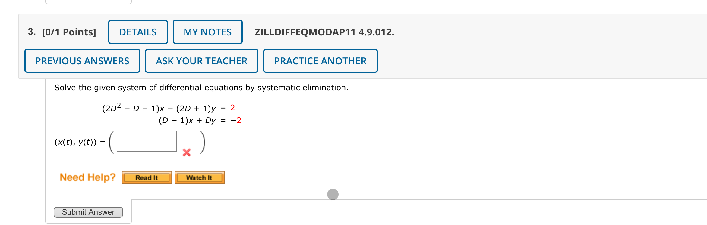 Solved Solve the given system of differential equations by | Chegg.com