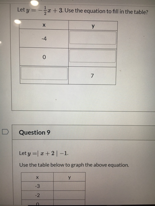 Solved Let Y X 3 Use The Equation To Fill In The Chegg Com