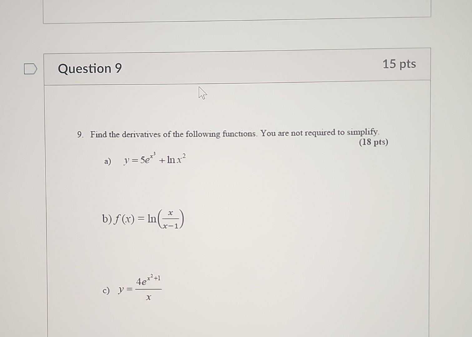 Solved 100 9 Find The Derivatives Of The Following Chegg solved-100-9-find-the-derivatives-of-the-following-chegg