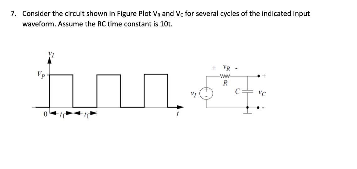 Solved onsider the circuit shown in Figure Plot VR and VC | Chegg.com