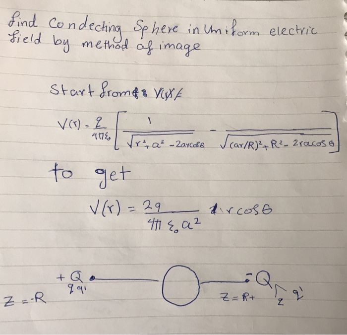 Solved find condecting Sphere in uniform electric field by | Chegg.com