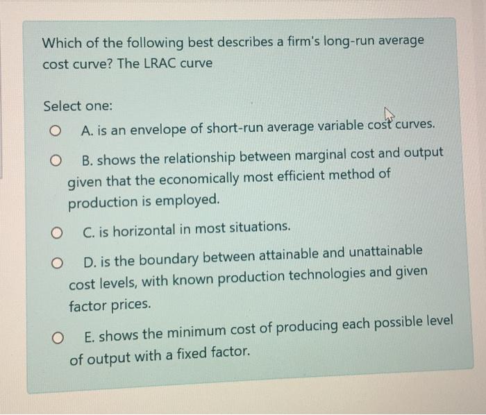 long run average cost curve explanation
