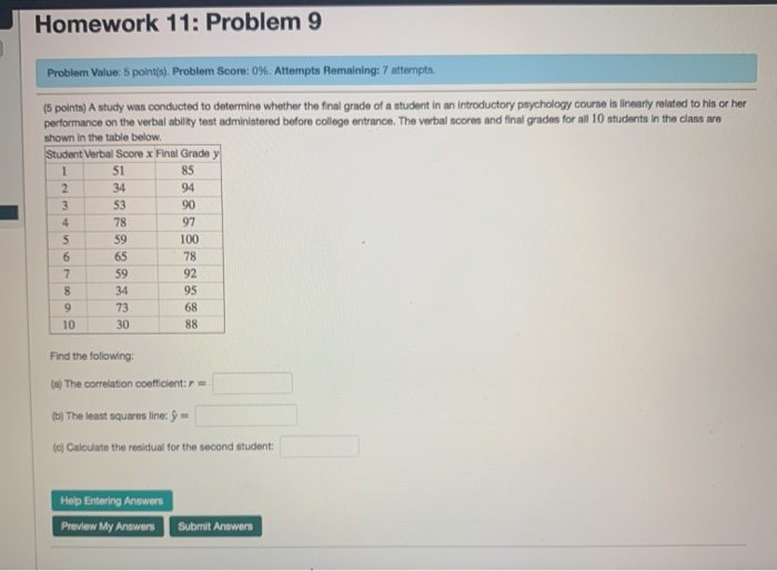 Solved Homework 11: Problem 9 Problem Value: 5 point). | Chegg.com