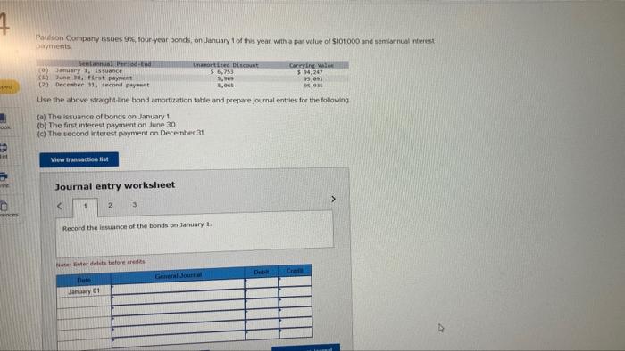 Solved 7. Paulson Company Issues 9%, Four Year Bonds, On | Chegg.com