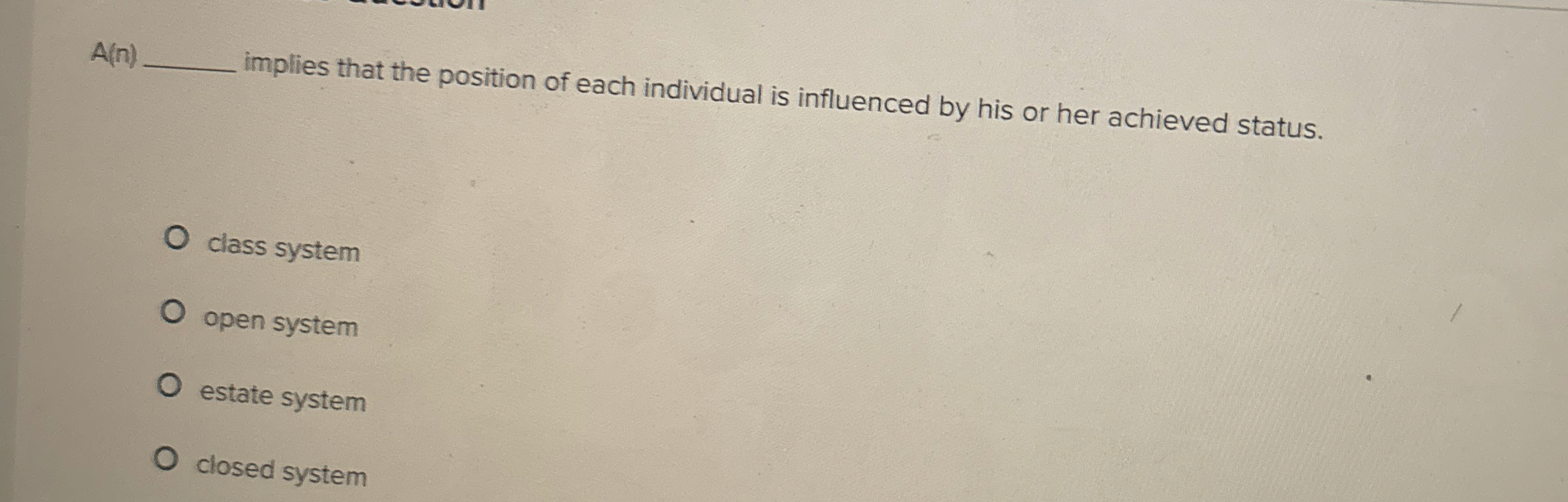Solved A(n)implies that the position of each individual is | Chegg.com