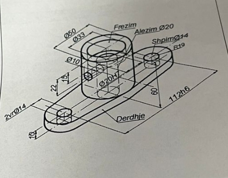Solved Produce the technical drawing of the shown detail | Chegg.com
