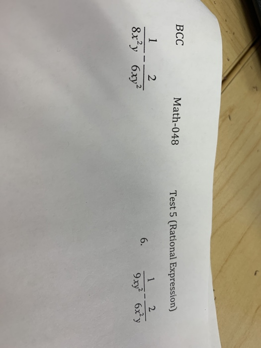 Solved BCC Math-048 Test 5 (Rational Expression) ВСС | Chegg.com