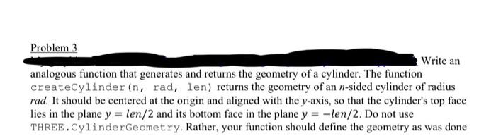 Solved Problem 1 Write the function | Chegg.com