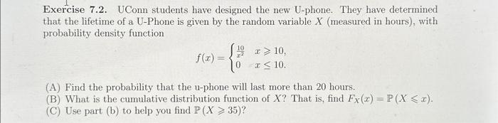 Solved Exercise 7.2. UConn students have designed the new | Chegg.com