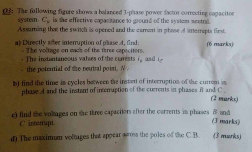 Solved Q3: The following figure shows a balanced 3-phase | Chegg.com