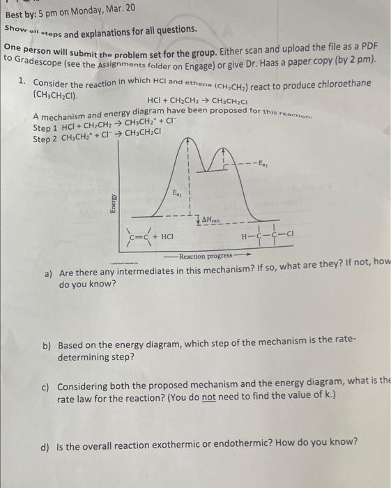 Solved Consider the reaction in which HCL and Ethene | Chegg.com