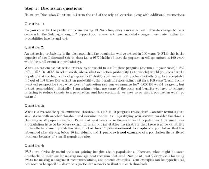 Solved INTRODUCTION Population viability analysis (PVA) is a | Chegg.com