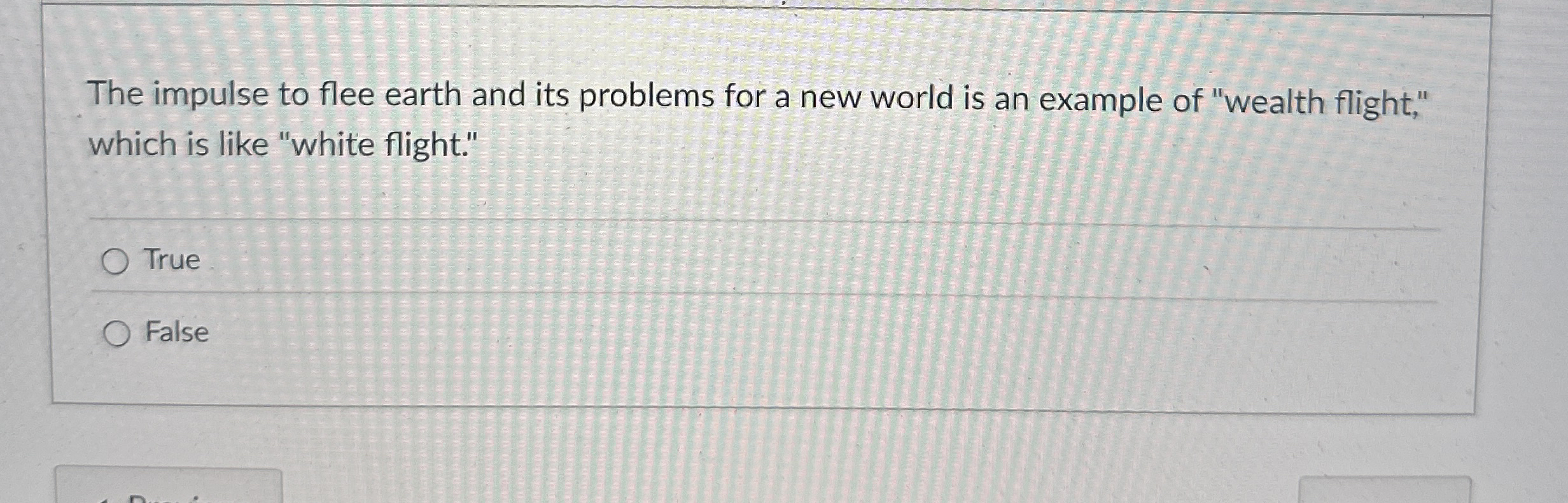 Solved The impulse to flee earth and its problems for a new | Chegg.com