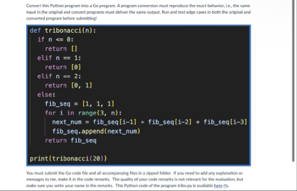 Solved ConVert Convert this Python program into a Go | Chegg.com