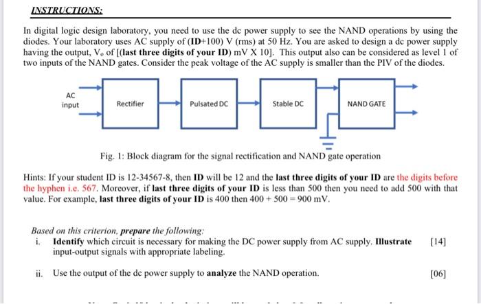 Solved In digital logic design laboratory, you need to use Circuit Diagram