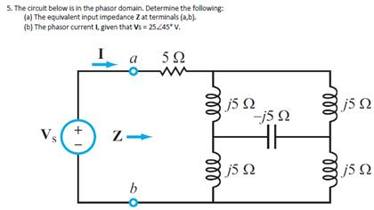 Solved The circuit below an the phase domain. Determine the | Chegg.com