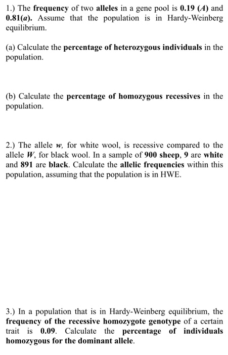 Solved 1 The Frequency Of Two Alleles In A Gene Pool Is Chegg Com<script async src=