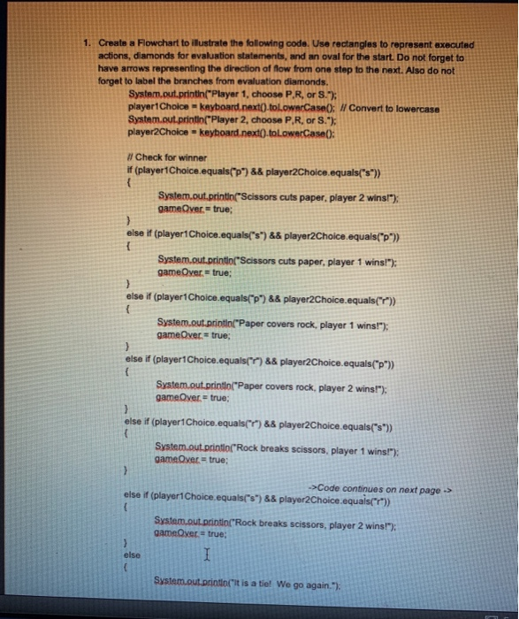 Solved 1. Create a Flowchart to illustrate the following | Chegg.com