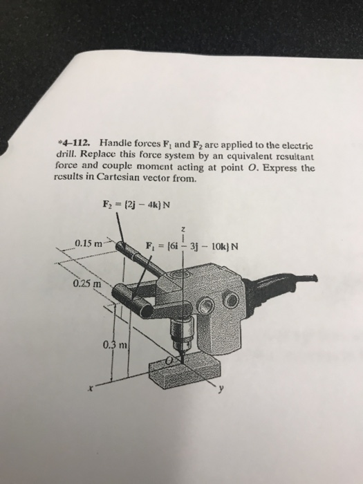 Handle Force Component Solved *4-112. Handle forces F, and F2 are applied to the | Chegg.com