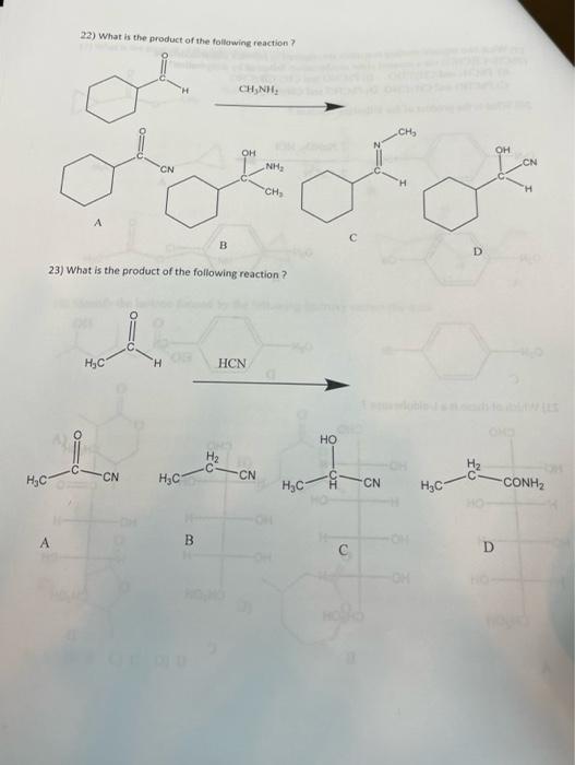 Solved 22) What Is The Product Of The Following Reaction? B | Chegg.com