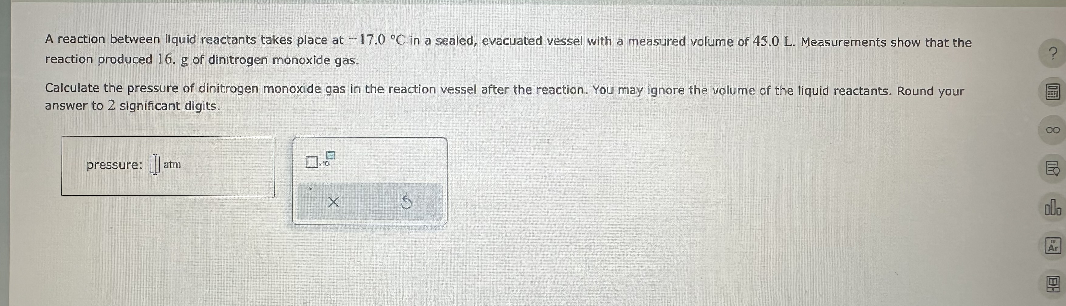 Solved A reaction between liquid reactants takes place at | Chegg.com