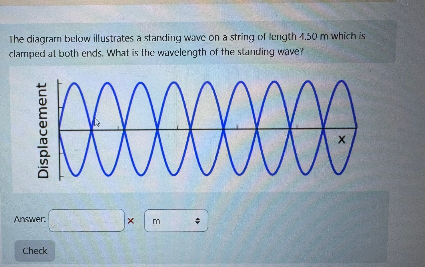 Solved The diagram below illustrates a standing wave on a | Chegg.com