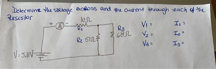 Solved Determine the voltage across and the current through | Chegg.com