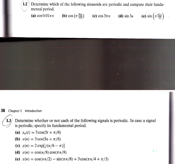 Solved Determine Which Of The Following Sinusoids Are 3417